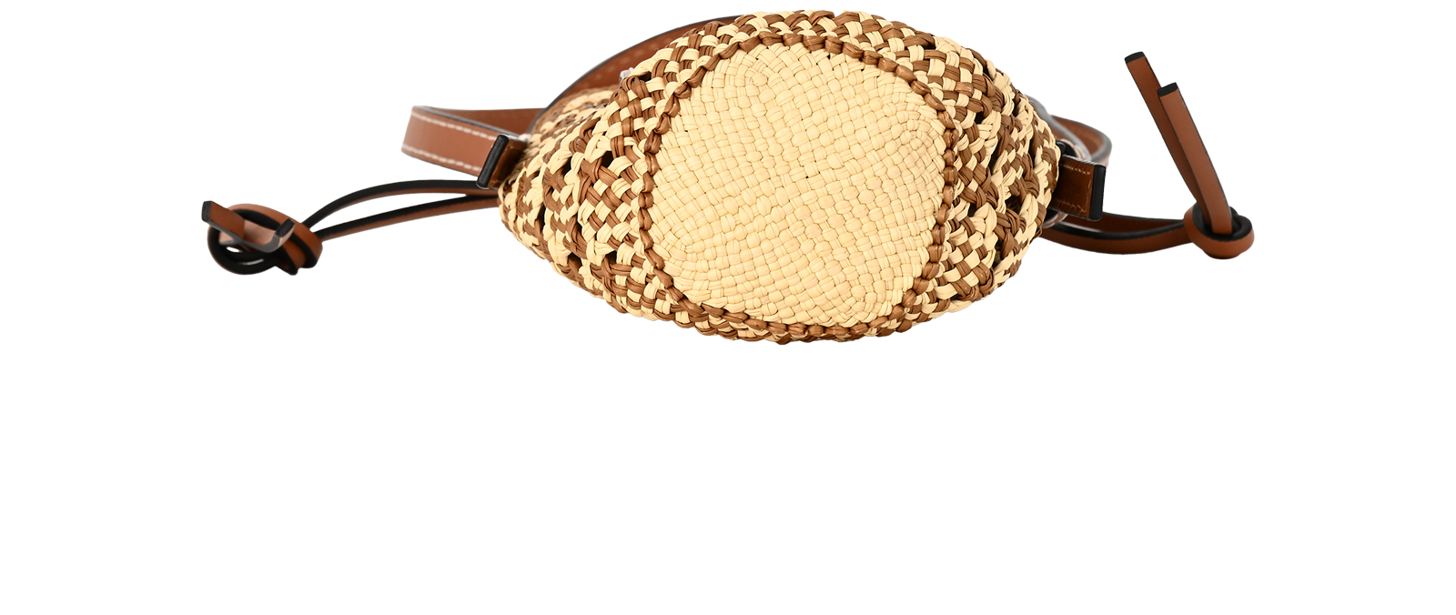 Cylinder Pocket Bag, &pound;250, Handbags, Beige/Brown, Leather/Raffia, Top view